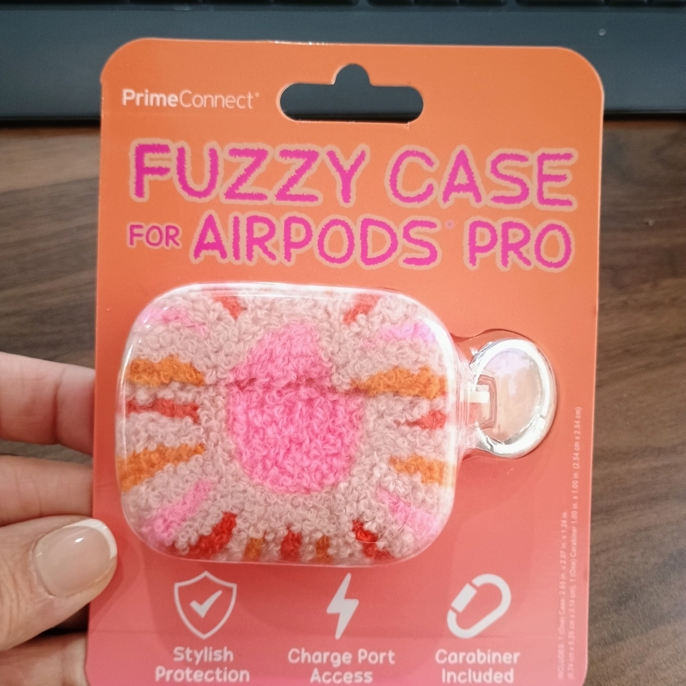 Fuzzy Case for AirPods Pro - Pink and Orange